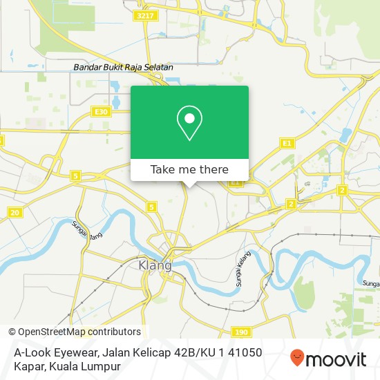 A-Look Eyewear, Jalan Kelicap 42B / KU 1 41050 Kapar map