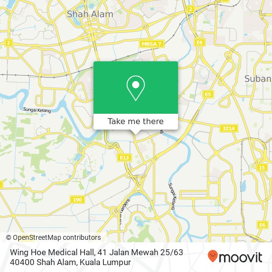 Wing Hoe Medical Hall, 41 Jalan Mewah 25 / 63 40400 Shah Alam map