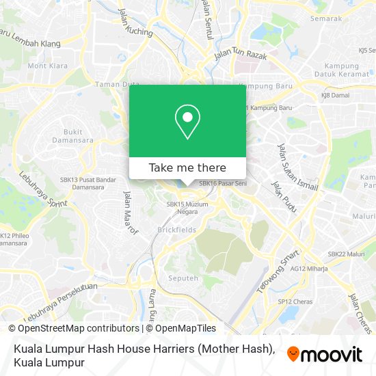 Peta Kuala Lumpur Hash House Harriers (Mother Hash)