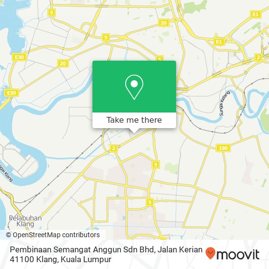 Peta Pembinaan Semangat Anggun Sdn Bhd, Jalan Kerian 41100 Klang