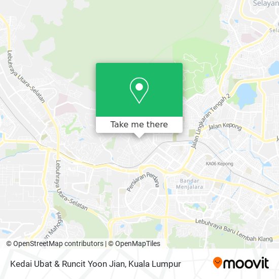 Peta Kedai Ubat & Runcit Yoon Jian