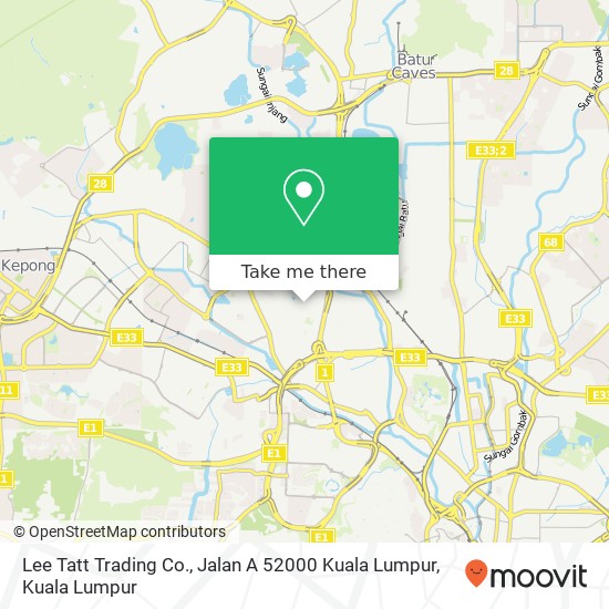 Peta Lee Tatt Trading Co., Jalan A 52000 Kuala Lumpur