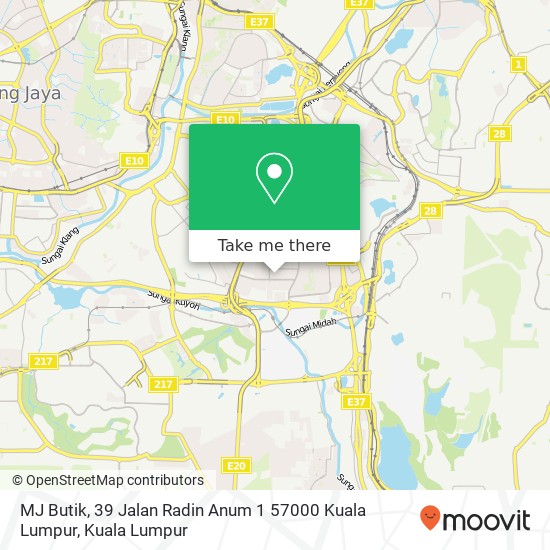 MJ Butik, 39 Jalan Radin Anum 1 57000 Kuala Lumpur map