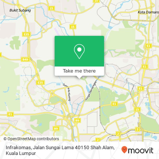 Infrakomas, Jalan Sungai Lama 40150 Shah Alam map