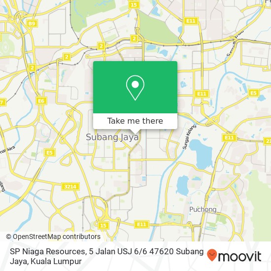 Peta SP Niaga Resources, 5 Jalan USJ 6 / 6 47620 Subang Jaya