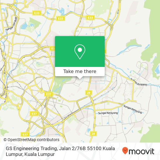 Peta GS Engineering Trading, Jalan 2 / 76B 55100 Kuala Lumpur