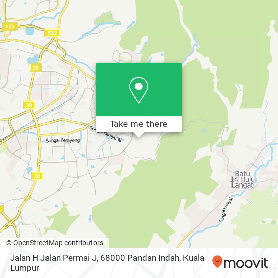 Peta Jalan H Jalan Permai J, 68000 Pandan Indah