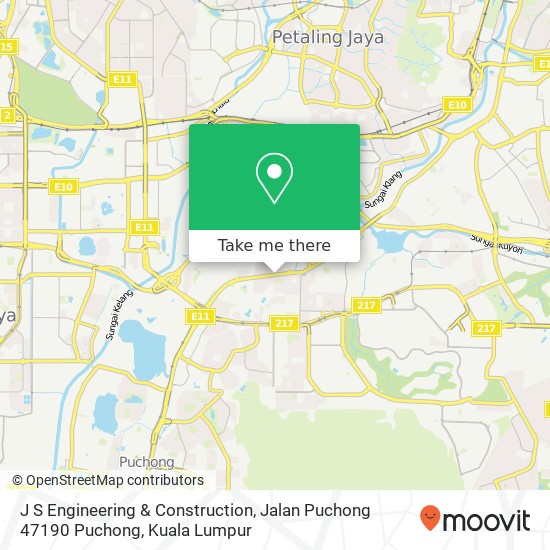 Peta J S Engineering & Construction, Jalan Puchong 47190 Puchong