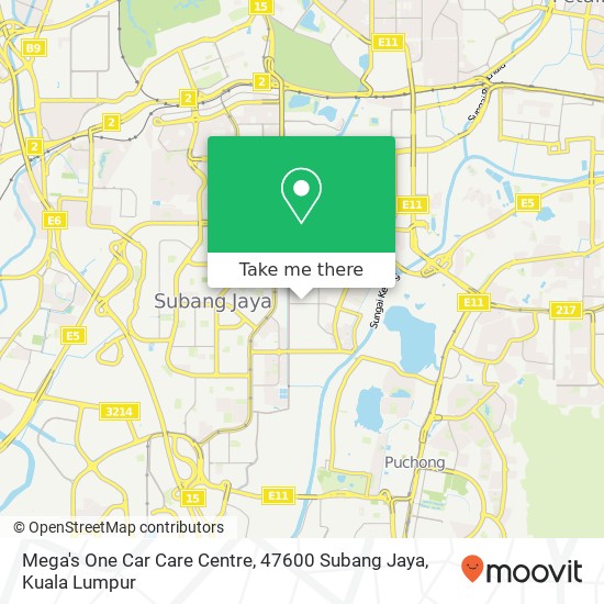 Peta Mega's One Car Care Centre, 47600 Subang Jaya