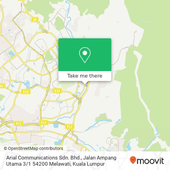 Arial Communications Sdn. Bhd., Jalan Ampang Utama 3 / 1 54200 Melawati map