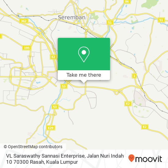 VL Saraswathy Sannasi Enterprise, Jalan Nuri Indah 10 70300 Rasah map