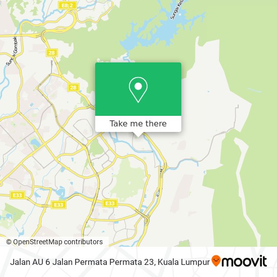 Jalan AU 6 Jalan Permata Permata 23 map