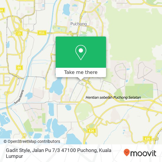 Peta Gadit Style, Jalan Pu 7 / 3 47100 Puchong