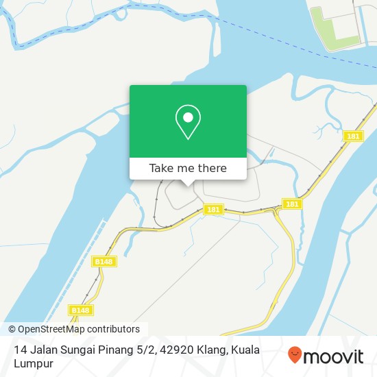 Peta 14 Jalan Sungai Pinang 5 / 2, 42920 Klang