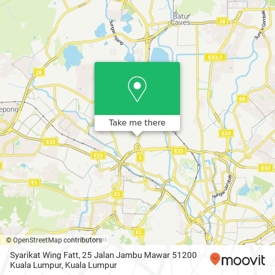 Peta Syarikat Wing Fatt, 25 Jalan Jambu Mawar 51200 Kuala Lumpur