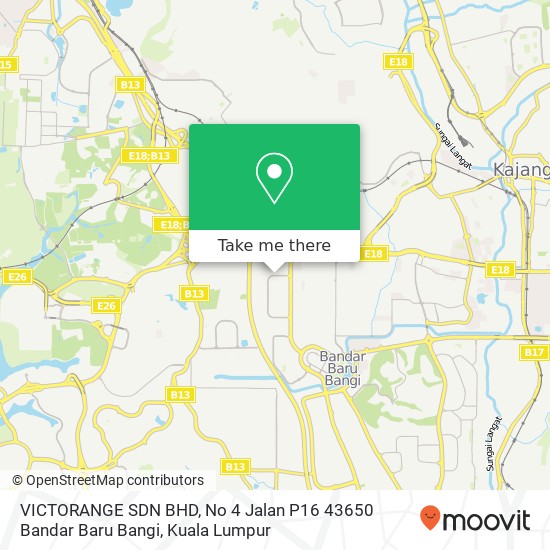 VICTORANGE SDN BHD, No 4 Jalan P16 43650 Bandar Baru Bangi map