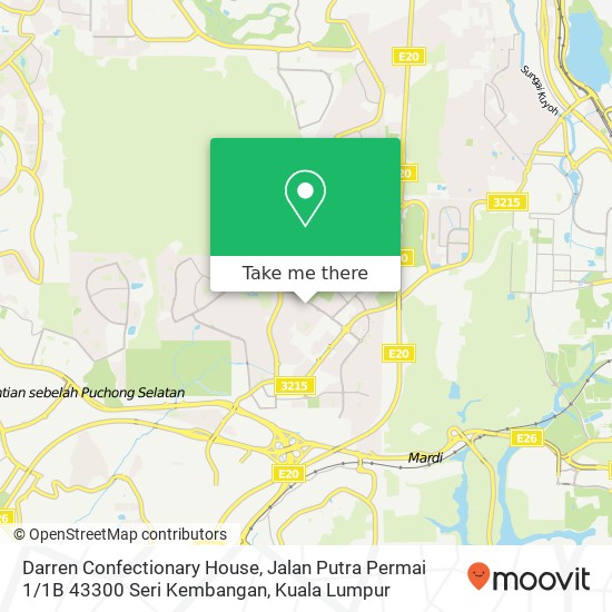 Peta Darren Confectionary House, Jalan Putra Permai 1 / 1B 43300 Seri Kembangan