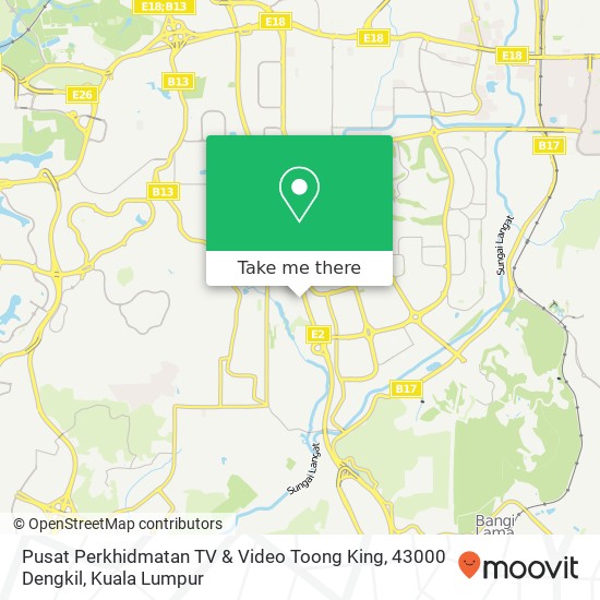 Pusat Perkhidmatan TV & Video Toong King, 43000 Dengkil map