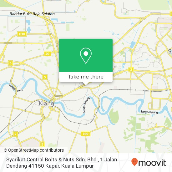 Syarikat Central Bolts & Nuts Sdn. Bhd., 1 Jalan Dendang 41150 Kapar map