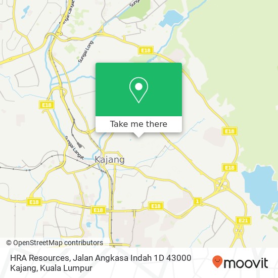 Peta HRA Resources, Jalan Angkasa Indah 1D 43000 Kajang