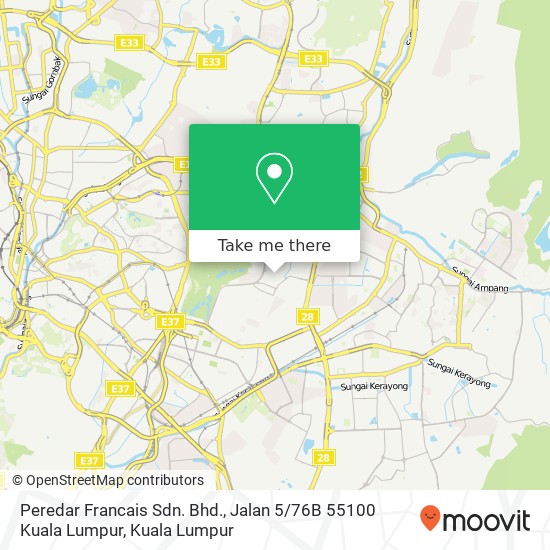 Peredar Francais Sdn. Bhd., Jalan 5 / 76B 55100 Kuala Lumpur map