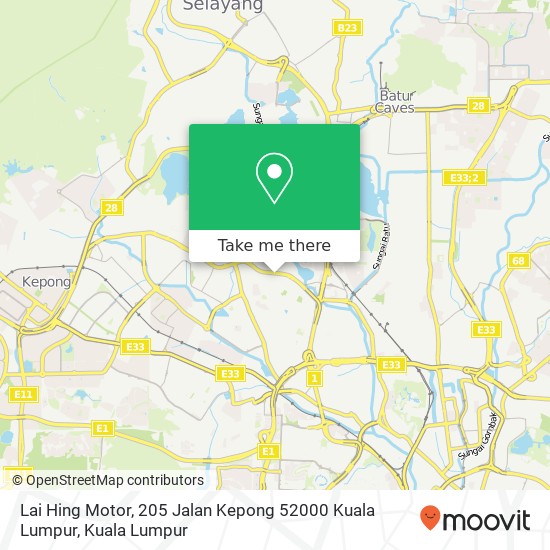 Lai Hing Motor, 205 Jalan Kepong 52000 Kuala Lumpur map