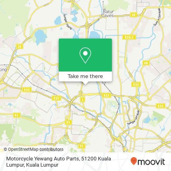 Peta Motorcycle Yewang Auto Parts, 51200 Kuala Lumpur