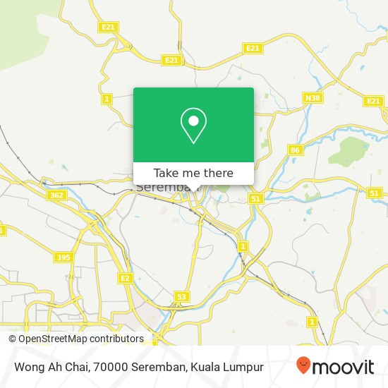 Wong Ah Chai, 70000 Seremban map