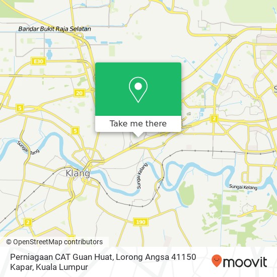 Perniagaan CAT Guan Huat, Lorong Angsa 41150 Kapar map