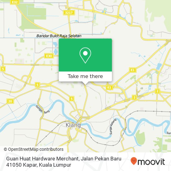 Guan Huat Hardware Merchant, Jalan Pekan Baru 41050 Kapar map