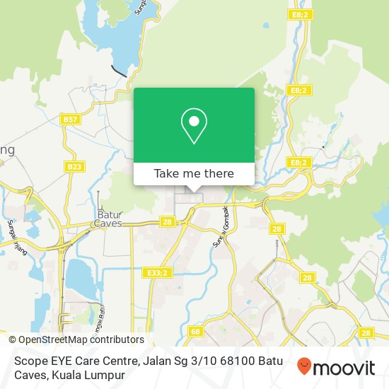 Peta Scope EYE Care Centre, Jalan Sg 3 / 10 68100 Batu Caves