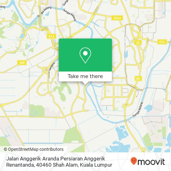 Peta Jalan Anggerik Aranda Persiaran Anggerik Renantanda, 40460 Shah Alam