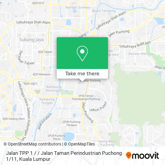 Jalan TPP 1 / / Jalan Taman Perindustrian Puchong 1 / 11 map