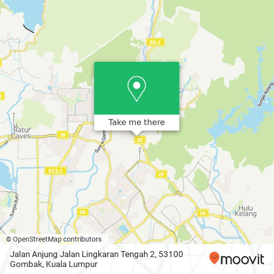 Jalan Anjung Jalan Lingkaran Tengah 2, 53100 Gombak map