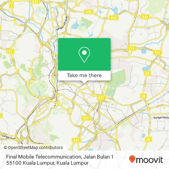 Final Mobile Telecommunication, Jalan Bulan 1 55100 Kuala Lumpur map
