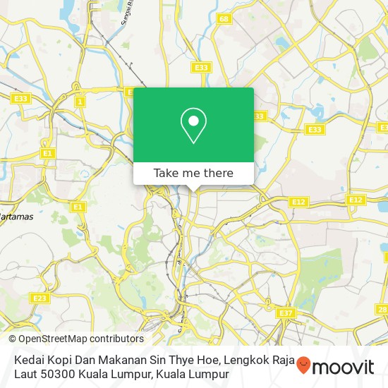 Kedai Kopi Dan Makanan Sin Thye Hoe, Lengkok Raja Laut 50300 Kuala Lumpur map