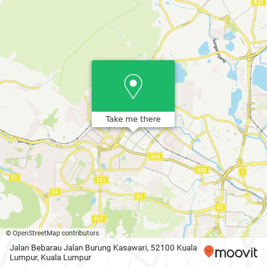 Jalan Bebarau Jalan Burung Kasawari, 52100 Kuala Lumpur map