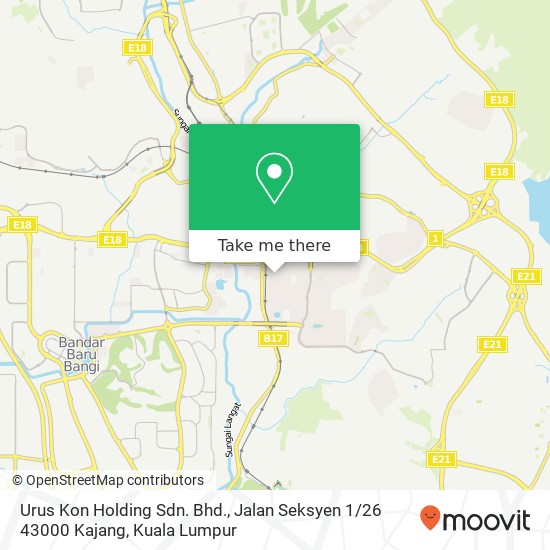 Peta Urus Kon Holding Sdn. Bhd., Jalan Seksyen 1 / 26 43000 Kajang