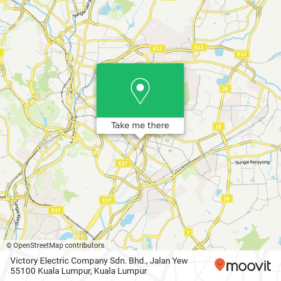 Victory Electric Company Sdn. Bhd., Jalan Yew 55100 Kuala Lumpur map