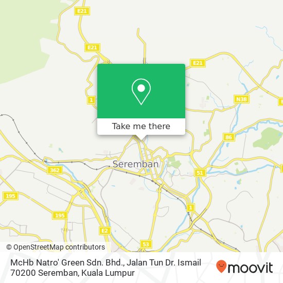 McHb Natro' Green Sdn. Bhd., Jalan Tun Dr. Ismail 70200 Seremban map