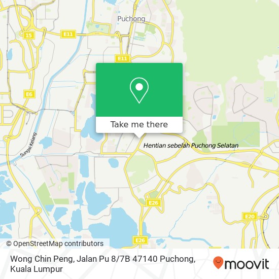 Peta Wong Chin Peng, Jalan Pu 8 / 7B 47140 Puchong