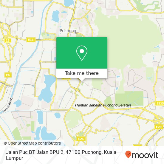 Peta Jalan Puc BT Jalan BPU 2, 47100 Puchong