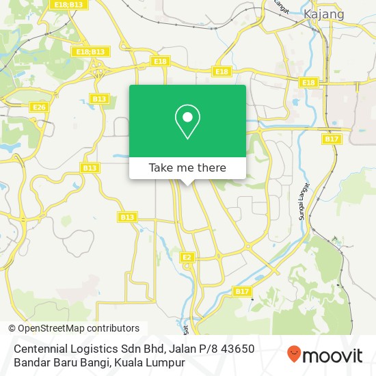 Centennial Logistics Sdn Bhd, Jalan P / 8 43650 Bandar Baru Bangi map