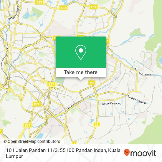 Peta 101 Jalan Pandan 11 / 3, 55100 Pandan Indah