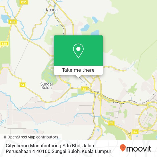 Peta Citychemo Manufacturing Sdn Bhd, Jalan Perusahaan 4 40160 Sungai Buloh