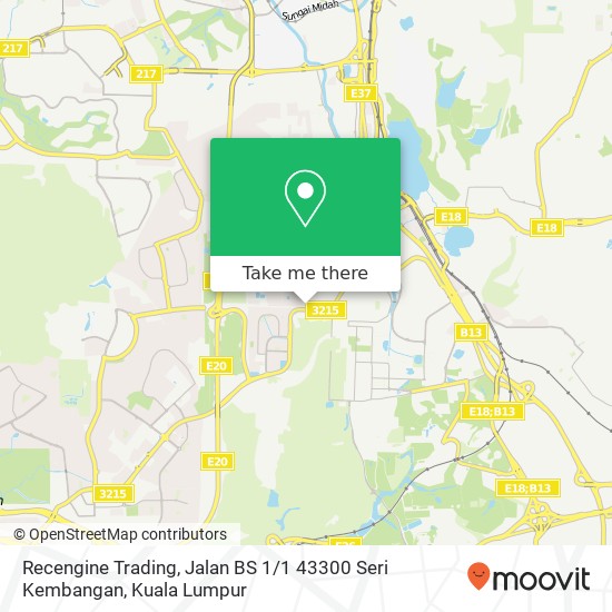 Peta Recengine Trading, Jalan BS 1 / 1 43300 Seri Kembangan