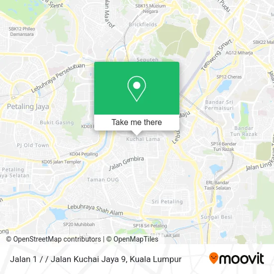 Jalan 1 / / Jalan Kuchai Jaya 9 map