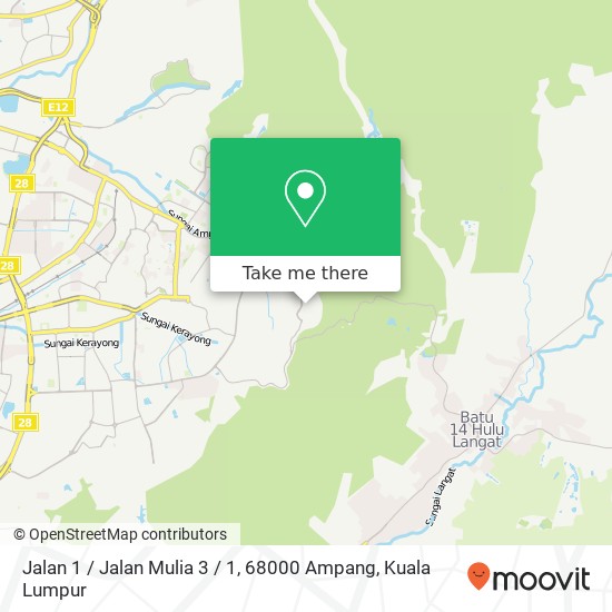 Peta Jalan 1 / Jalan Mulia 3 / 1, 68000 Ampang