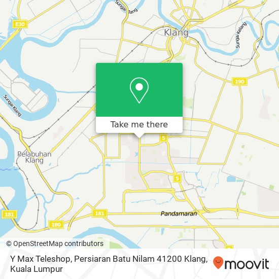 Peta Y Max Teleshop, Persiaran Batu Nilam 41200 Klang