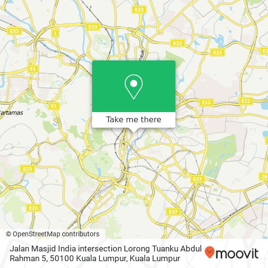 Peta Jalan Masjid India intersection Lorong Tuanku Abdul Rahman 5, 50100 Kuala Lumpur
